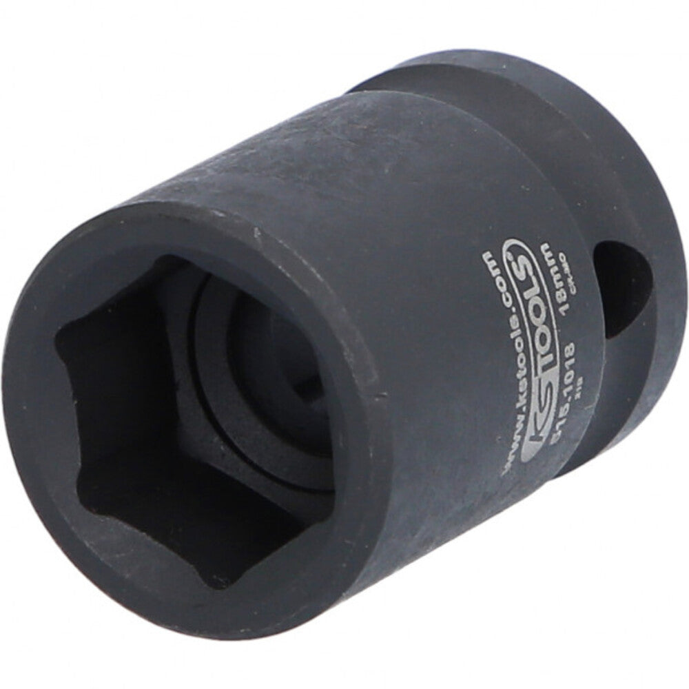 KS Tools - 1/2" Sechskant-Kraft-Stecknuss, kurz, 18mm - 515.1018
