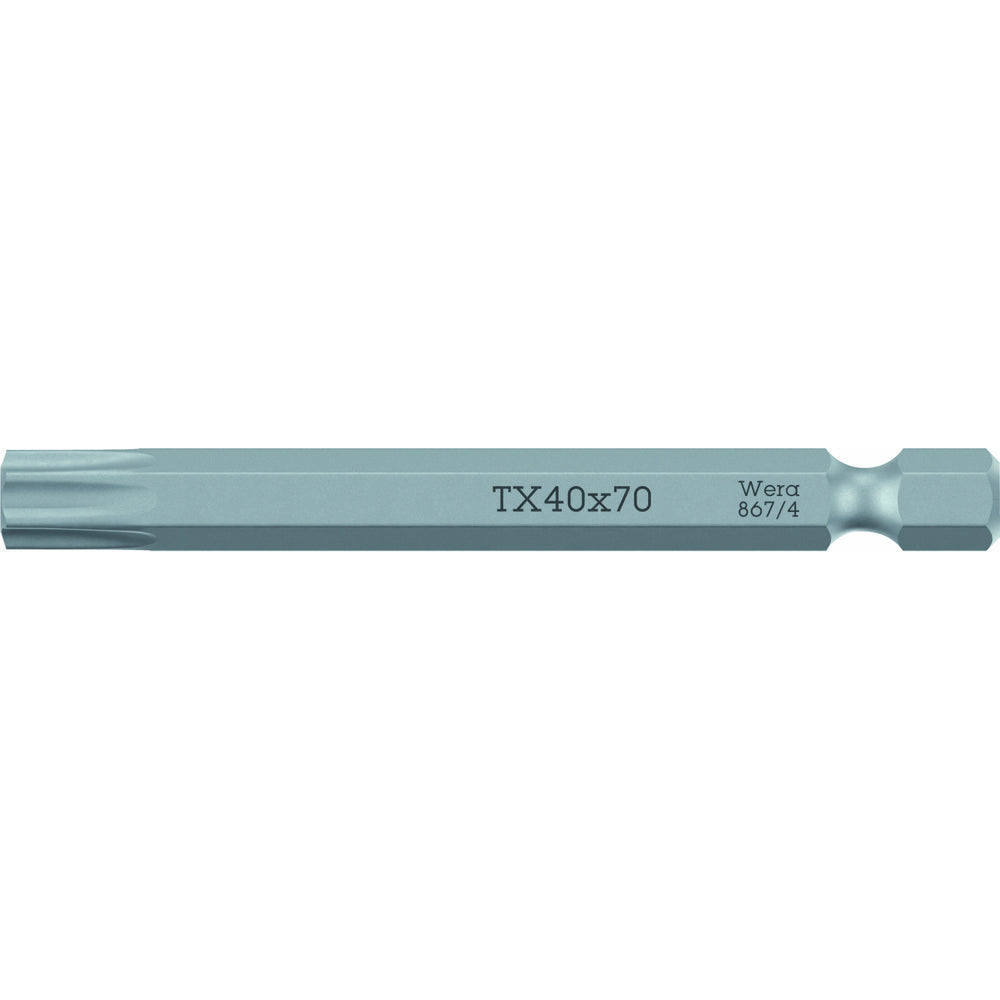 Wera Series 4 867/4 Z Tabelle Metall-Bit, TORX® TX 20 x 70 mm Klinge, 1/10,2 cm Drive
