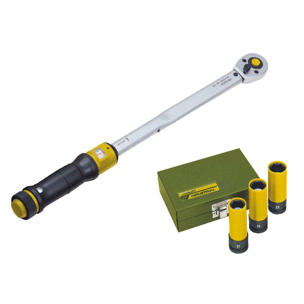 Proxxon - Set Drehmomentschlüssel MC 200 + Impact Radmuttern-Satz 3tlg.- 23353 + 23938