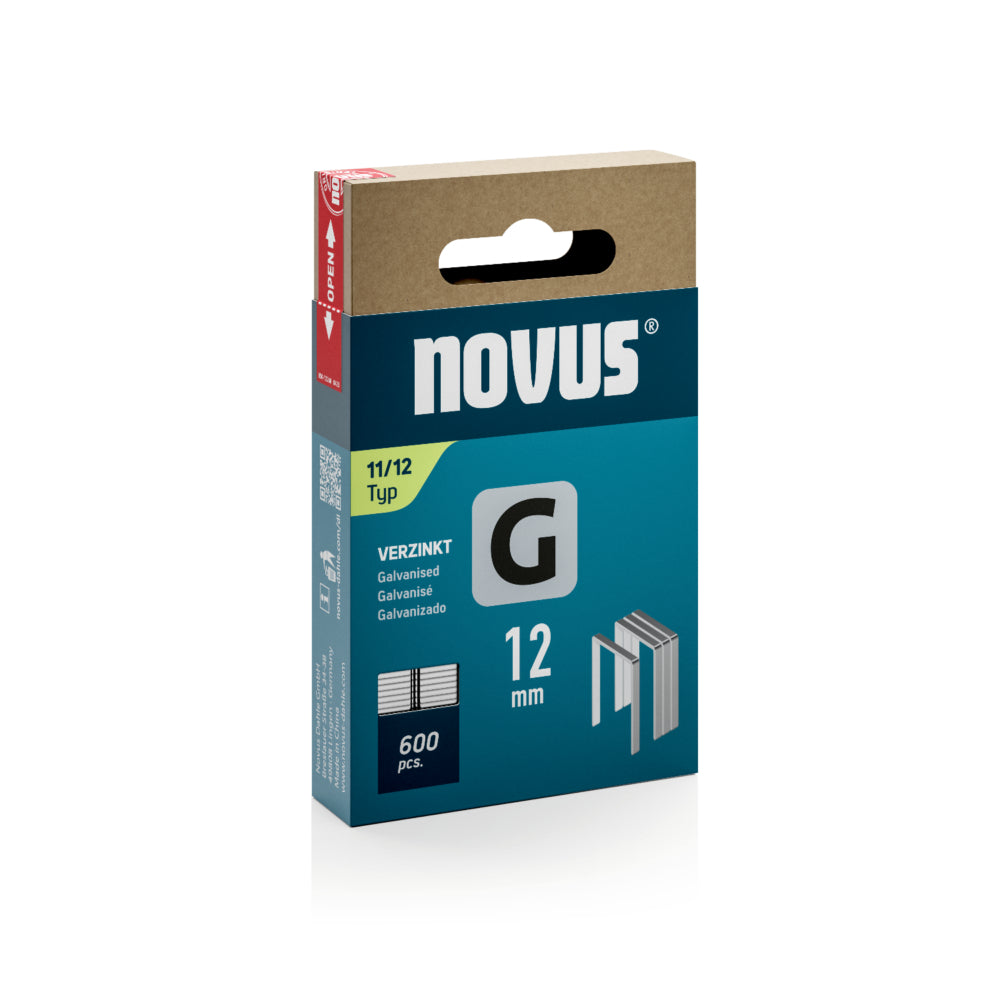 Steinel - NOVUS Flachdrahtklammern G Typ 11, 12mm, 600 Stück - 042-0798