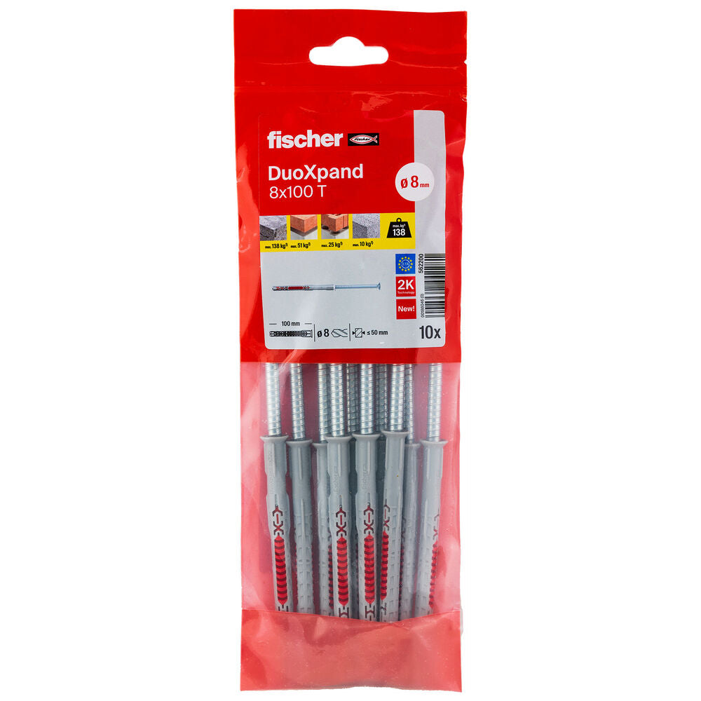 Fischer - Langschaftdübel DuoXpand 8x100 T B, 10 Stück - 562200
