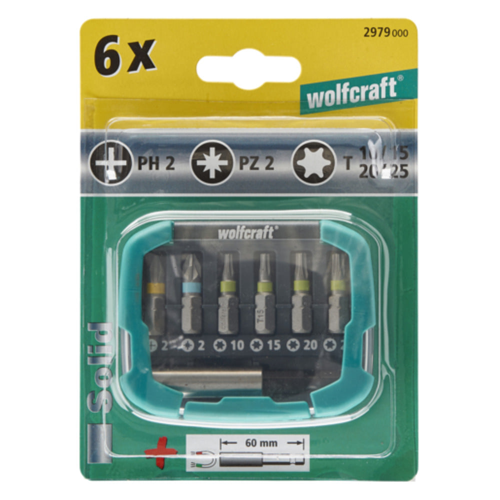 Wolfcraft - Bit-Box Kreuzschlitz (PH/PZ)/ TORX® (T), 7-tlg. - 2979000