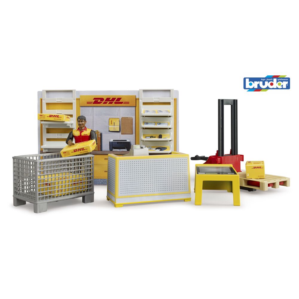 Bruder - bworld DHL Shop mit Handhubstapler - 62251