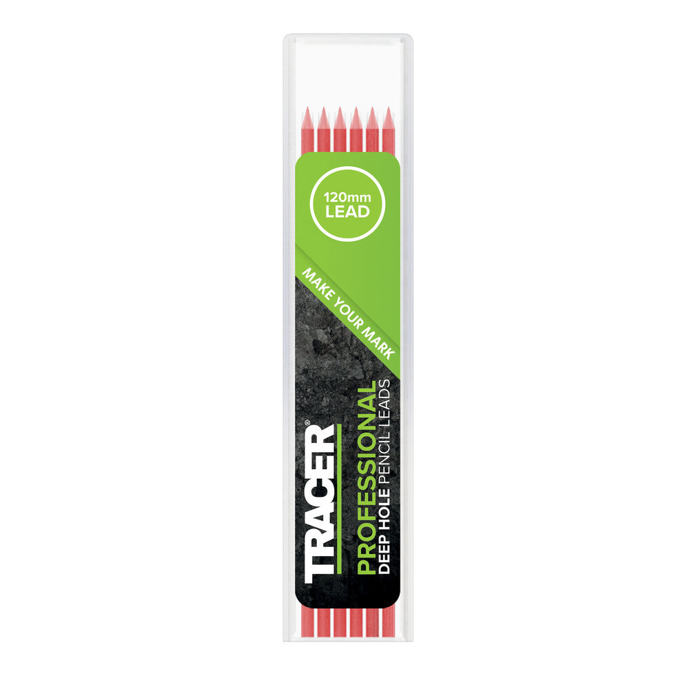 Tracer - Deep Hole Bleistift Alternative Minen Set - 12 x 2,8 mm hochsichtbare farbige Minen für den Bleistift 6 x rot, 6 x weiß, 12 x Bleistiftminen - ALP2