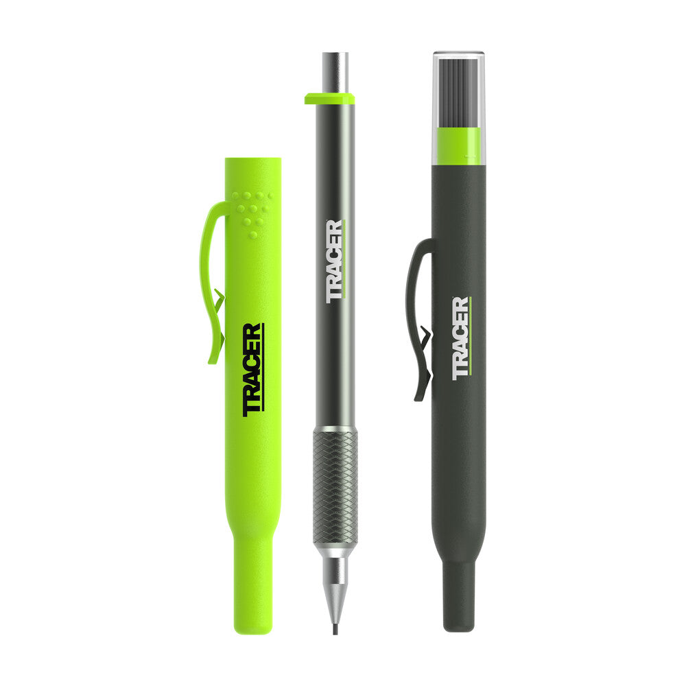Tracer - Pro Series Präzisionsstift mit 24 Ersatzminen 1,3 mm und Standortholstern All-in-One Aluminium-Präzisionsmarkierungsset - APPK1-PRO
