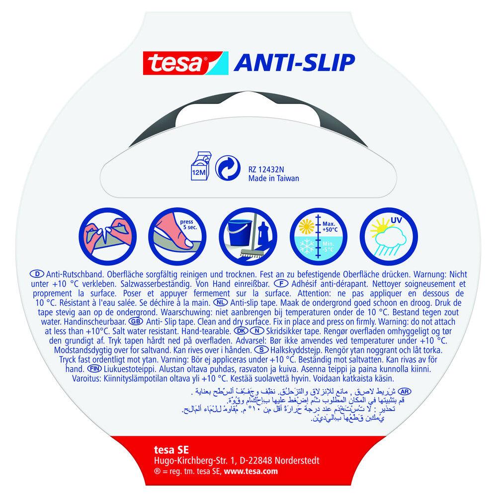 Tesa - Anti-Rutschband schwarz 5 m, 25 mm - 55587-00002-11