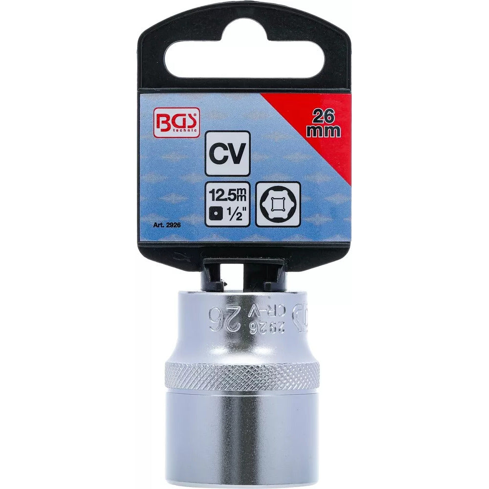 BGS - Steckschlüssel-Einsatz Sechskant | Antrieb Innenvierkant 12,5 mm (1/2") | SW 26 mm - 2926