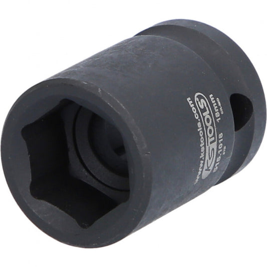 KS Tools - 1/2" Sechskant-Kraft-Stecknuss, kurz, 18mm - 515.1018