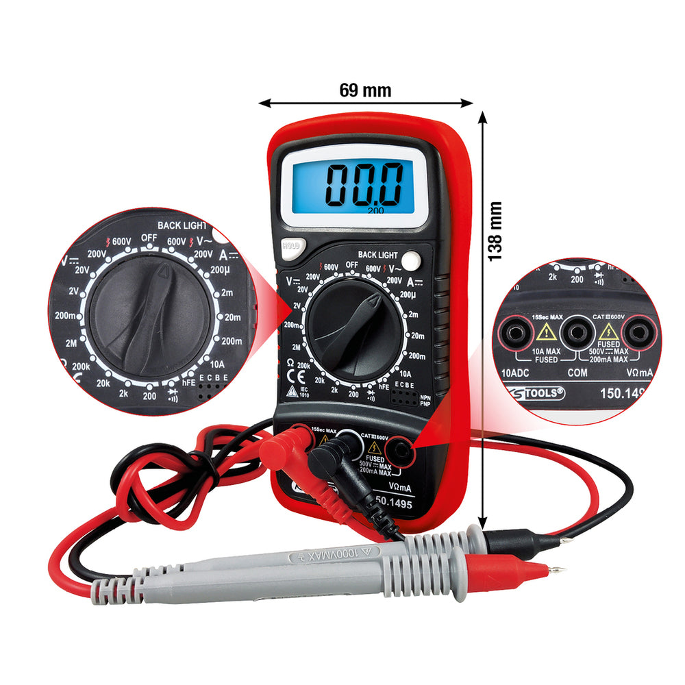 KS Tools - Digital Multimeter inkl. Prüfspitzen