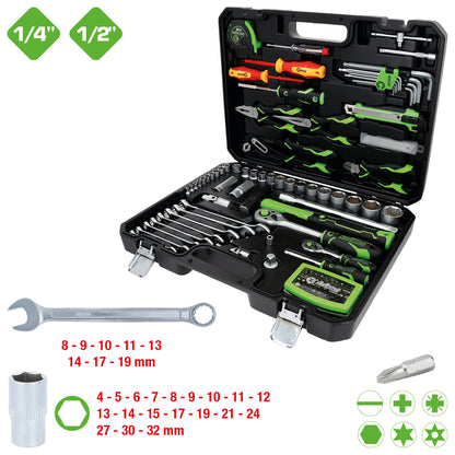 KS Tools - COMPETITION 1/4"+1/2" Universal-Werkzeug-Satz, 106-tlg - 512.0107