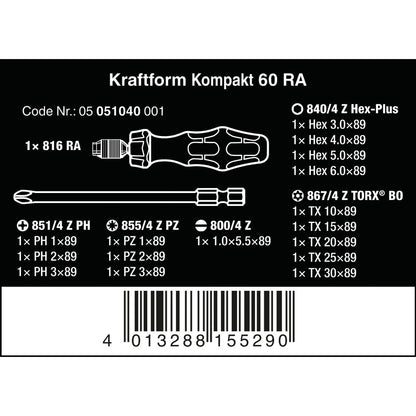 Wera - Kraftform Kompakt 60 RA, 17-teilig - 05051040001