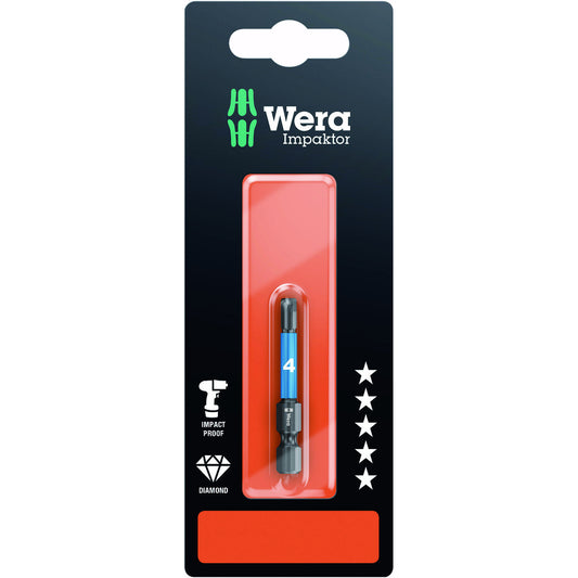 Wera - Innensechskant Bits, Impact, 4x50 mm - 05073944001
