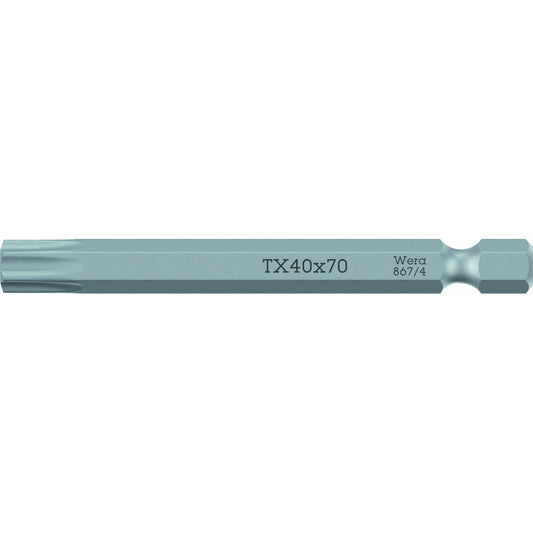 Wera Series 4 867/4 Z Tabelle Metall-Bit, TORX® TX 20 x 70 mm Klinge, 1/10,2 cm Drive
