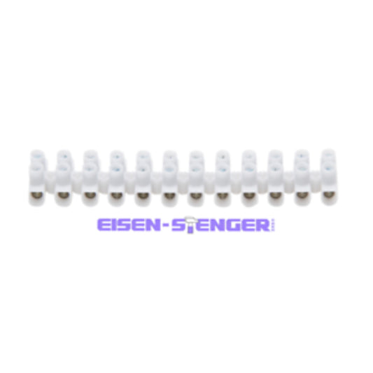 Kopp - Lüsterklemmleiste, 12-polig, 4-6mm², weiß, 2 Stück - 343700087