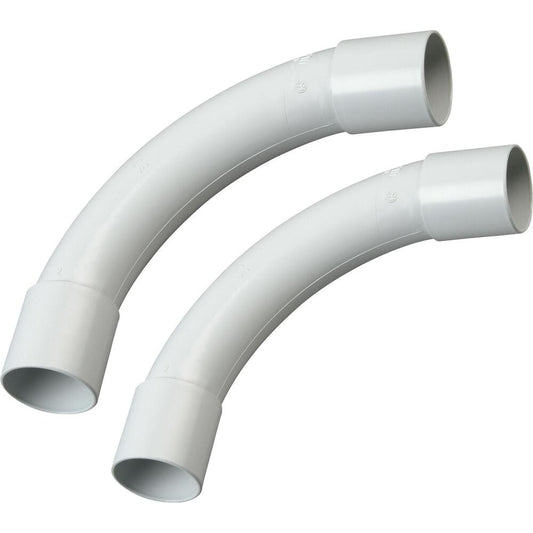 Kopp - Steckbogen 90° für starres Isolierrohr Ø 22,6 mm (M25), selbstverlöschend, Inhalt: 2 Stück, Farbe: grau - 397725092