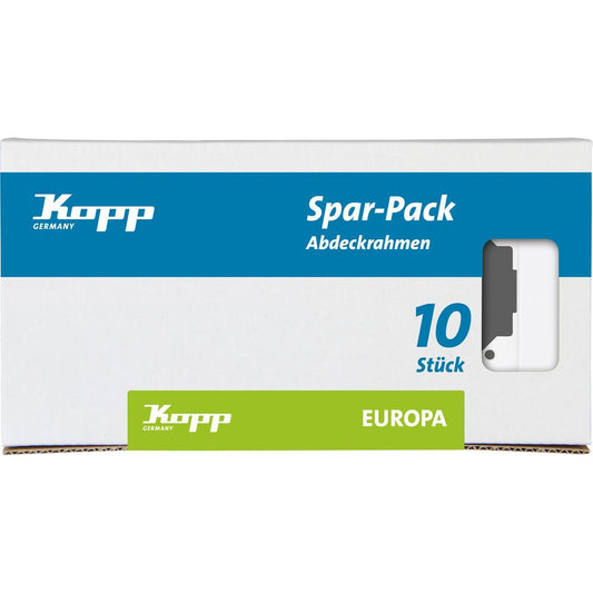 Kopp - EUROPA – Profi-Pack: 10x Abdeckrahmen 1-fach, Farbe: arktisweiß - 401513015