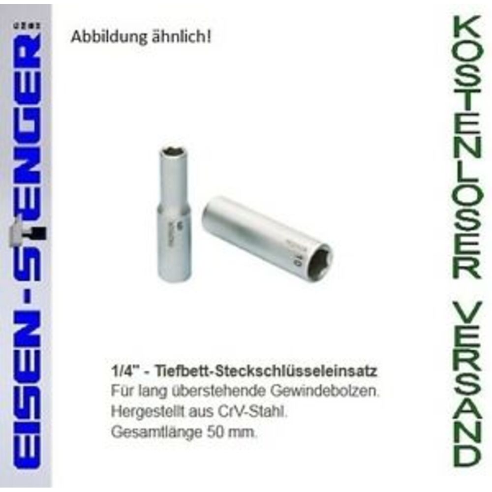PROXXON 1/4' Tiefbett-Steckschlüsseleinsatz, 11 mm No 23777