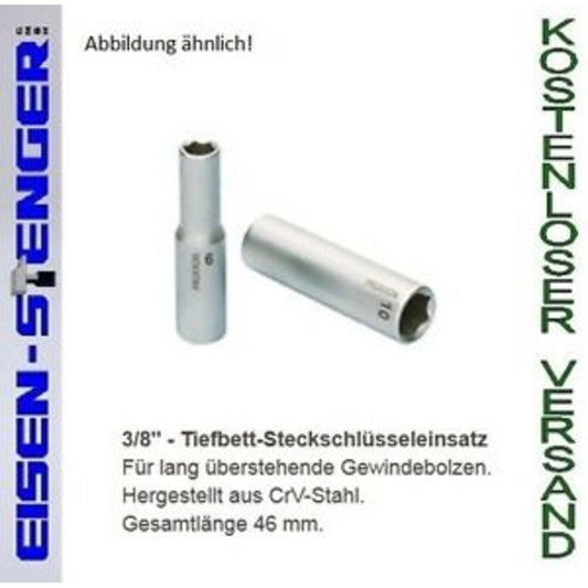 PROXXON 3/8 Zoll Tiefbett-Steckschlüsseleinsatz, 9 mm No 23534