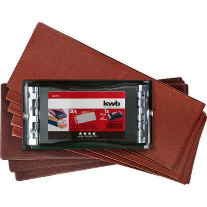KWB - Handschleifer Set mit 50 Schleifstreifen - 485170