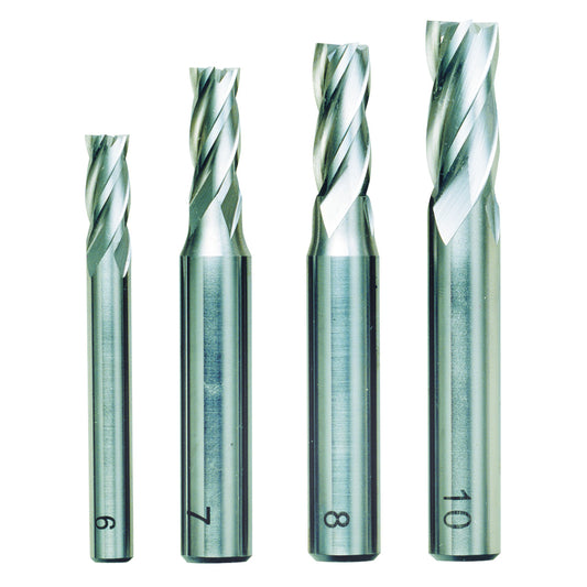 Proxxon - Schaftfräser-Satz, DIN 844, HSS 6 - 7 - 8 - 10 mm (4-teilig) - 24620