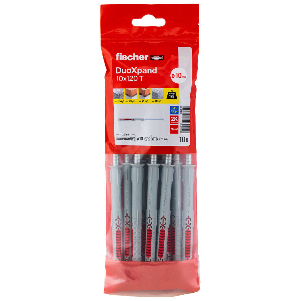 Fischer - Langschaftdübel DuoXpand 10x120 T B, 10 Stück - 562207
