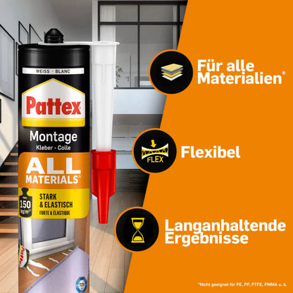 Henkel - Pattex Montage All Materials 450g Kartusche, weiss - PXA45
