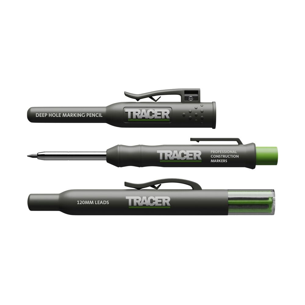 Tracer - Tieflochmarker Bleistift mit 6x Ersatzminen und dazugehörigem Seitenhalter - AMK1