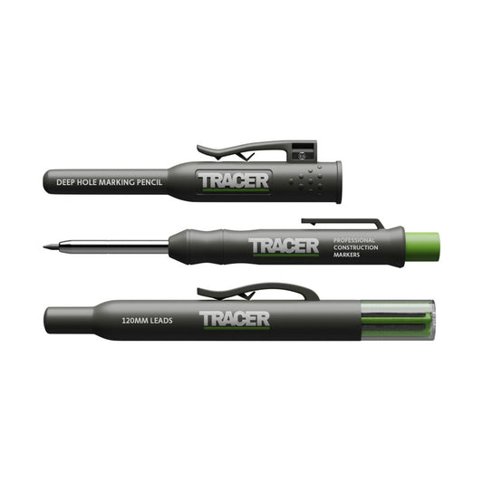 Tracer - Tieflochmarker Bleistift mit 6x Ersatzminen und dazugehörigem Seitenhalter - AMK1