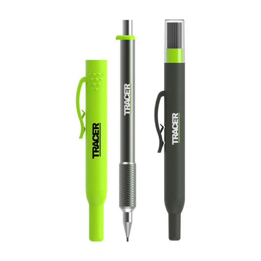 Tracer - Pro Series Präzisionsstift mit 24 Ersatzminen 1,3 mm und Standortholstern All-in-One Aluminium-Präzisionsmarkierungsset - APPK1-PRO