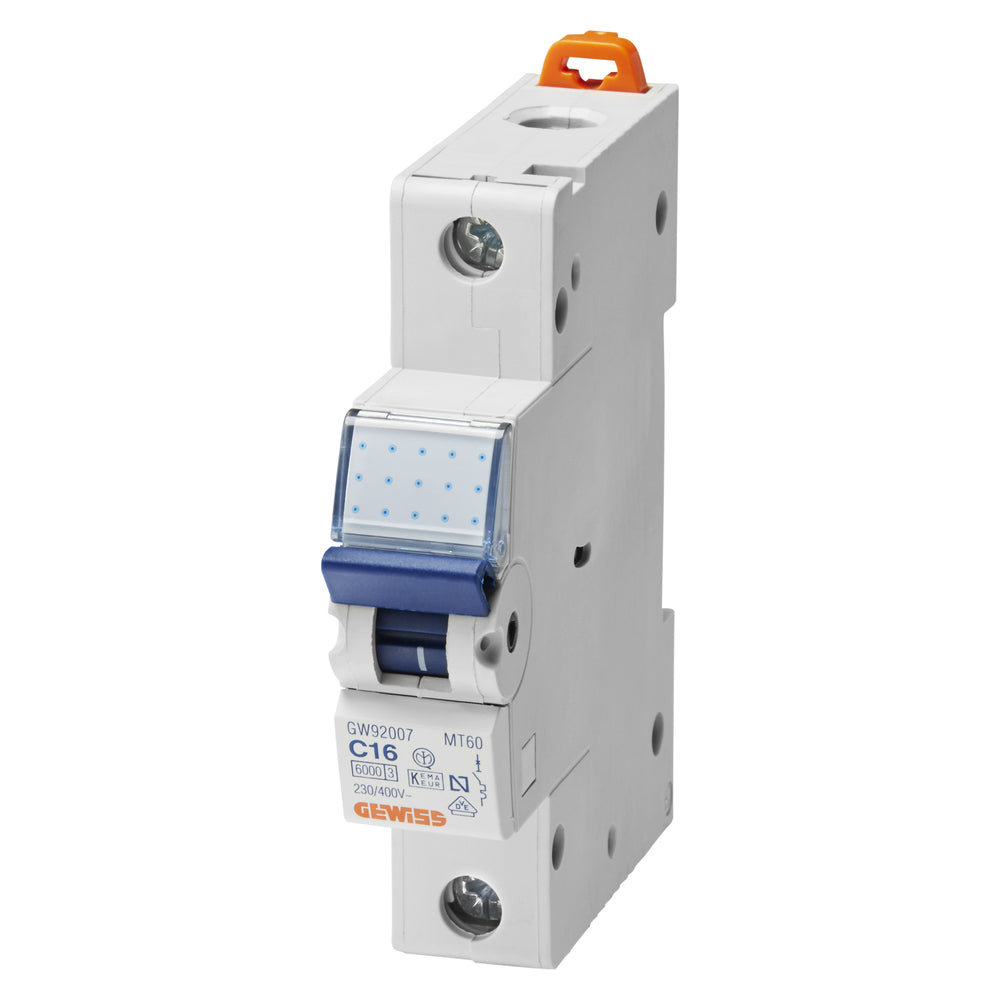 Gewiss - Leitungsschutzschalter (MT 60, 1P CHARAKTERISTIK C 16A, 1 TE) - GW92007