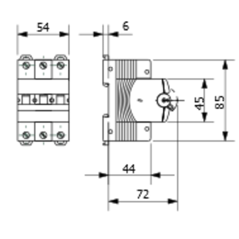 Gewiss - Leitungsschutzschalter (MT 60, 3P CHARAKTERISTIK C 16A, 3 TE) - GW92067
