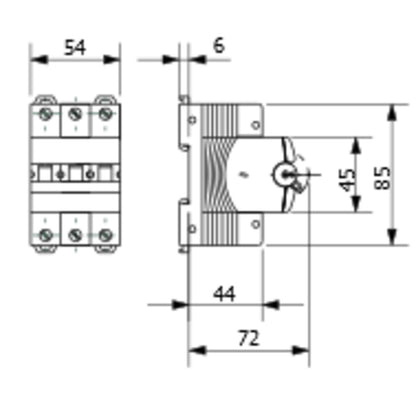 Gewiss - Leitungsschutzschalter (MT 60, 3P CHARAKTERISTIK C 16A, 3 TE) - GW92067