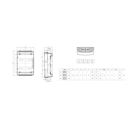 Gewiss - Verteiler mit Klemmleiste & transparenter Rauchglastür (12 TE - IP65) - GW40113