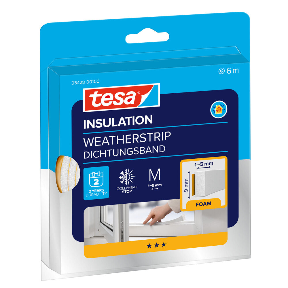 Tesa - tesa moll, Schaumstoff, 6m, 9mm Breitf. Spalten von 1-5mm - 05428-00100-00