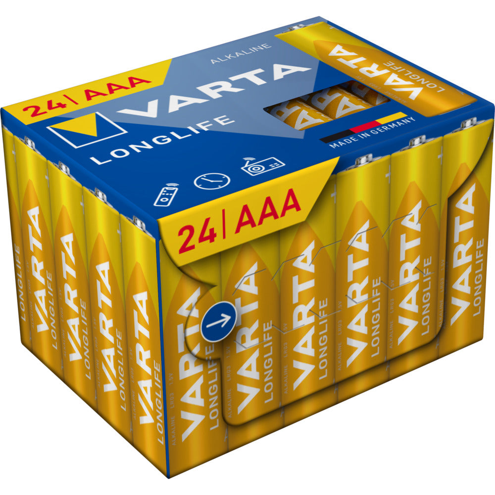 VARTA - Batterie LONGLIFE AAA Cube 24er - Plastikfrei - 4103301134
