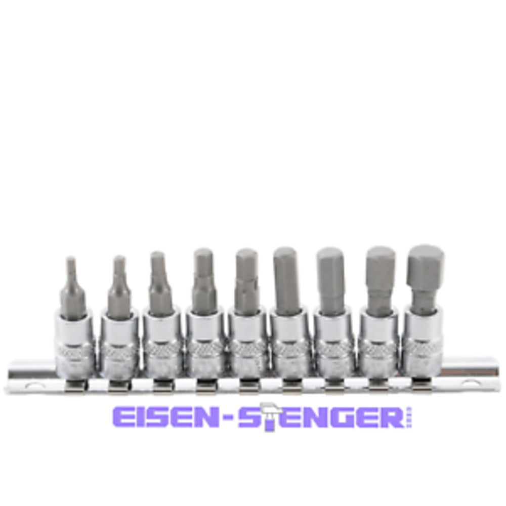 BGS - Bit-Einsatz-Satz | Antriebe Innenvierkant 6,3 mm (1/4") | Innensechskant 3/32" - 3/8" | Zollgrößen | 9-tlg. - 2749