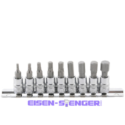 BGS - Bit-Einsatz-Satz | Antriebe Innenvierkant 6,3 mm (1/4") | Innensechskant 3/32" - 3/8" | Zollgrößen | 9-tlg. - 2749