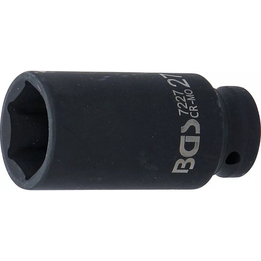 BGS - Kraft-Steckschlüssel-Einsatz Sechskant, tief | Antrieb Innenvierkant 12,5 mm (1/2") | SW 27 mm - 7227
