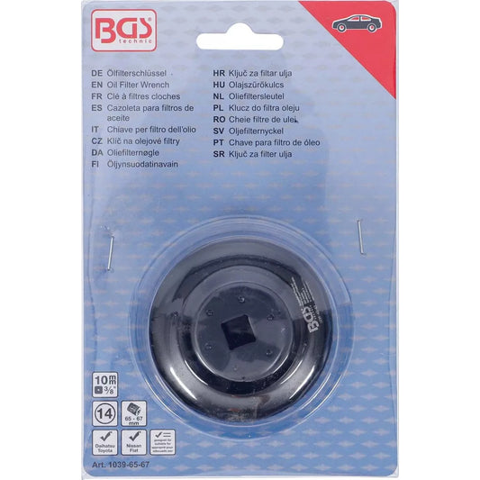 BGS - Ölfilterschlüssel | 14-kant | Ø 65 - 67 mm | für Daihatsu, Fiat, Nissan, Toyota - 1039-65-67