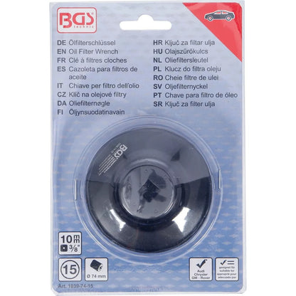 BGS - Ölfilterschlüssel | 15-kant | Ø 74 mm | für Audi, Chrysler, GM, Rover - 1039-74-15