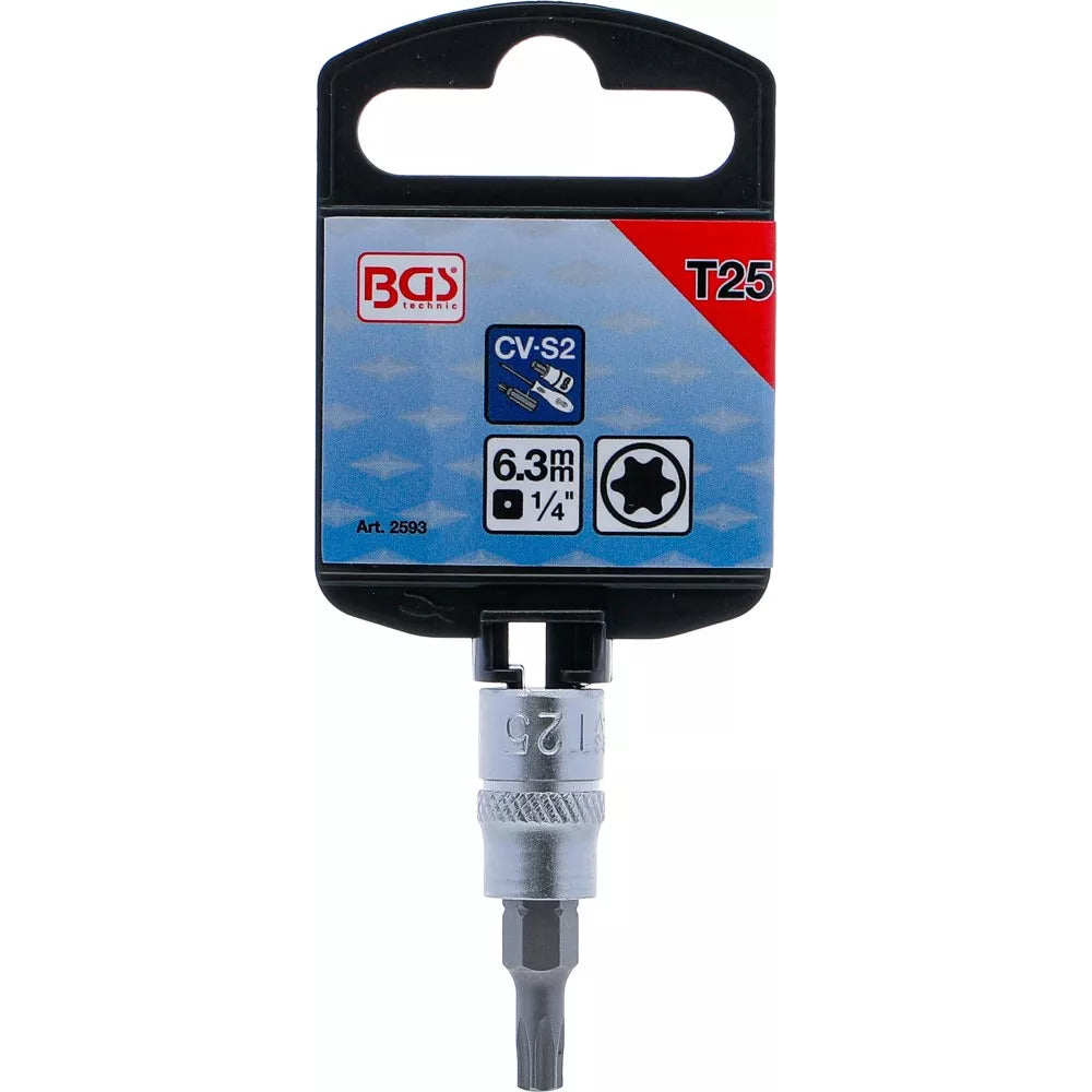 BGS - Bit-Einsatz | Antrieb Innenvierkant 6,3 mm (1/4") | T-Profil (für Torx) T25 - 2593