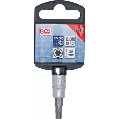 BGS - Bit-Einsatz | Antrieb Innenvierkant 6,3 mm (1/4") | T-Profil (für Torx) T30 - 2595