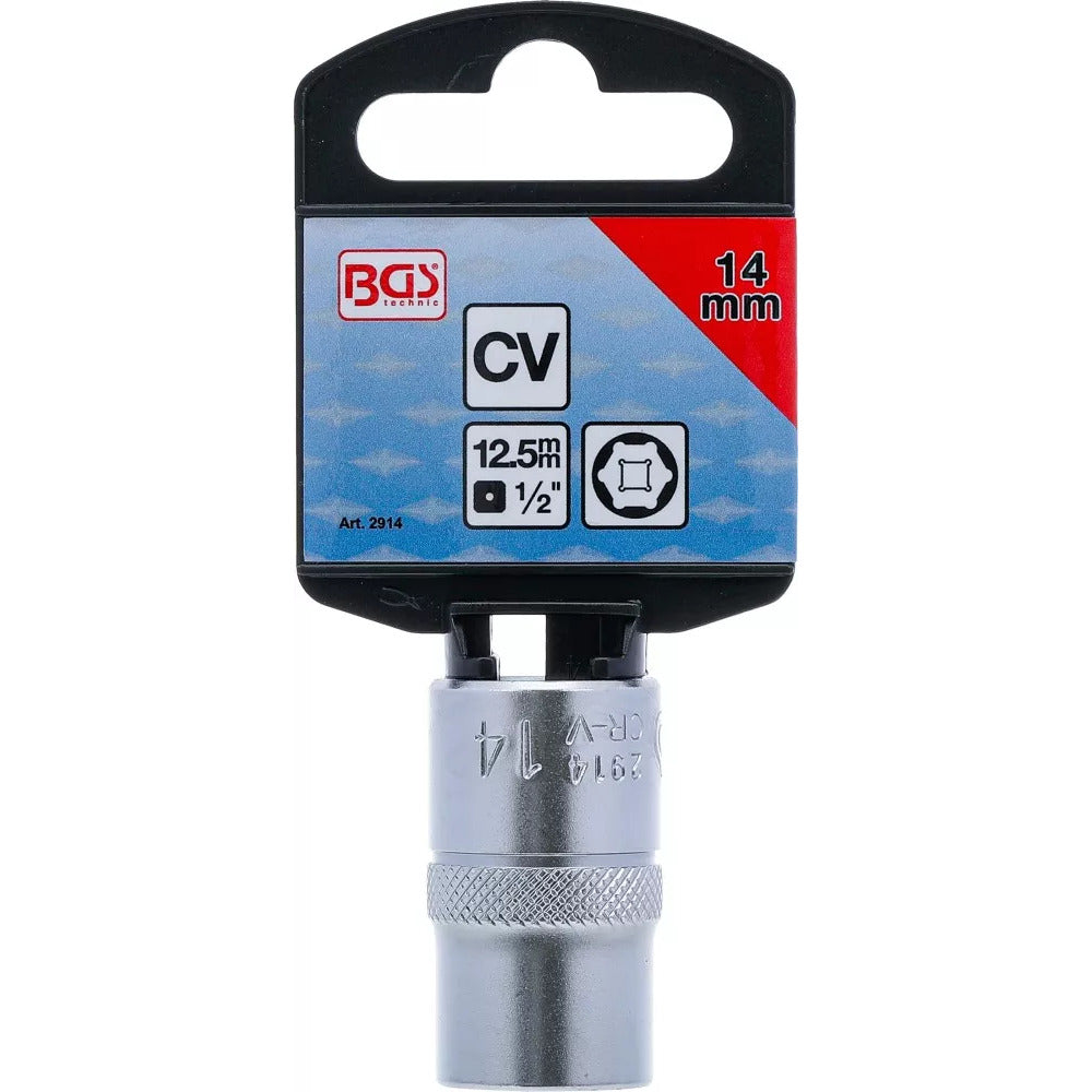 BGS - Steckschlüssel-Einsatz Sechskant | Antrieb Innenvierkant 12,5 mm (1/2") | SW 14 mm - 2914