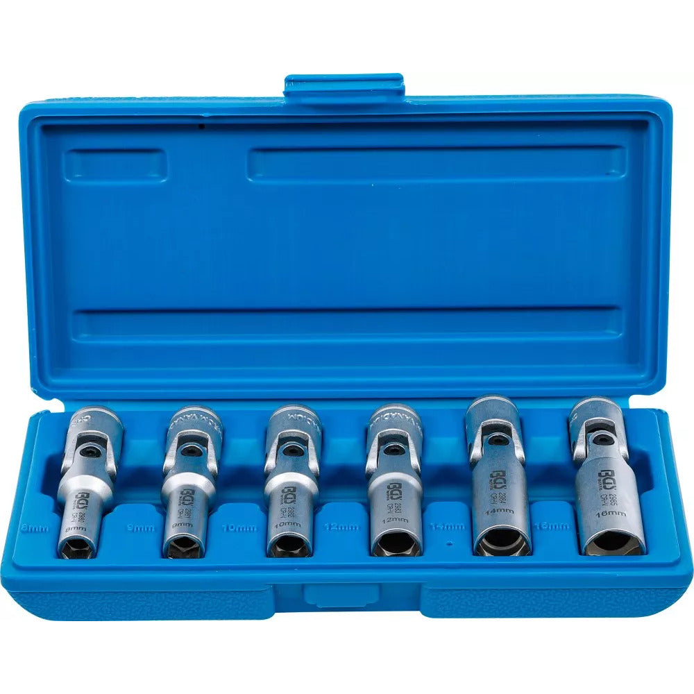 BGS - Universal Glühkerzen-Gelenkschlüssel-Satz, Sechskant | Antrieb Innenvierkant 10 mm (3/8") | SW 8 - 16 mm | 6-tlg. - 2990
