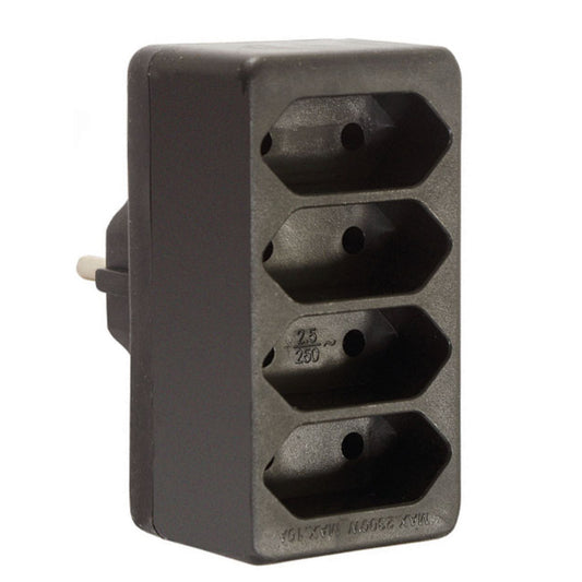 as  Schwabe  EuroStecker 4fach, schwarz (ohne KiSi)  48412